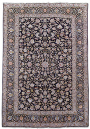 10' x 15' Persian Kashan Rug Navy Blue