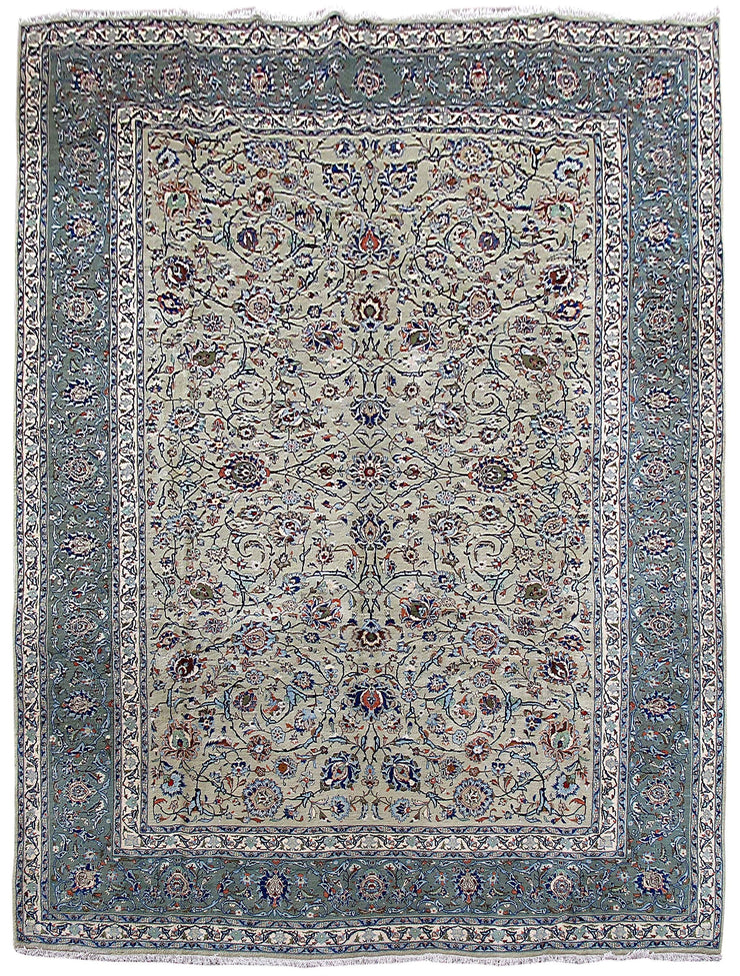 10' x 13' Grey Authentic Persian Kashan Rug