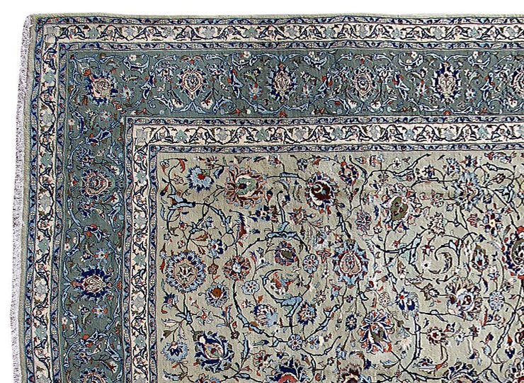 10' x 13' Grey Authentic Persian Kashan Rug