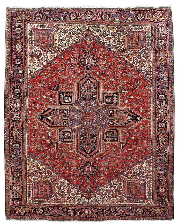 9x11 Authentic Hand Knotted Persian Heriz Rug - Iran - bestrugplace