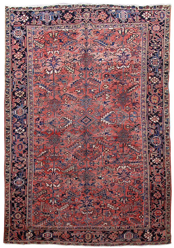 8' x 11' Red Persian Heriz Rug