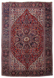 8' x 12' Wine Red Persian Heriz Rug