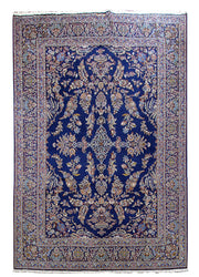 11' x 16' Blue Persian Kashan Rug