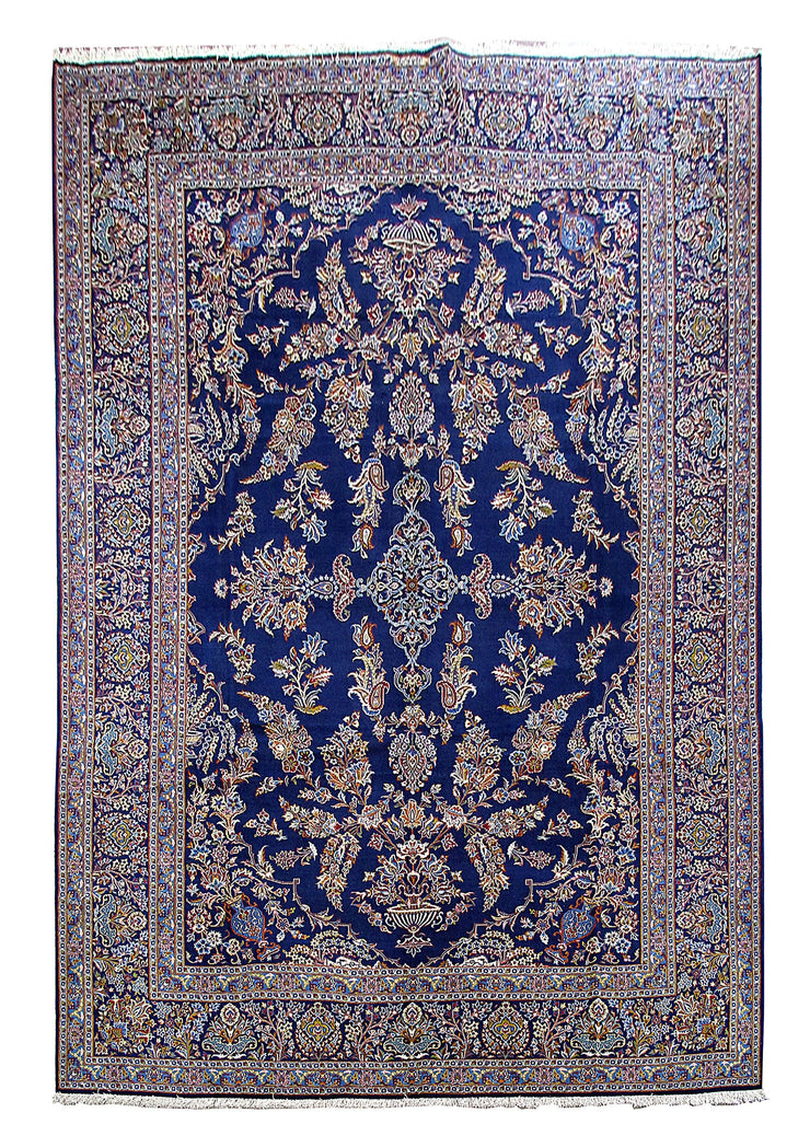 11' x 16' Blue Persian Kashan Rug