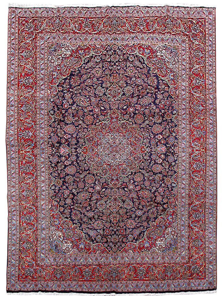 10' x 14' Red Persian Kashan Rug