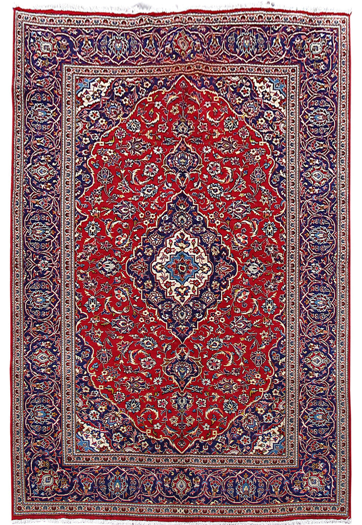 7' x 10' Red Persian Kashan Rug