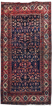 4' x 7' Navy Blue Persian Hamadan Rug