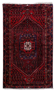 4' x 7' Red Persian Kurd Bijar Rug