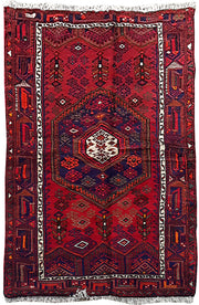 4' x 7' Red Persian Kurd Bijar Rug