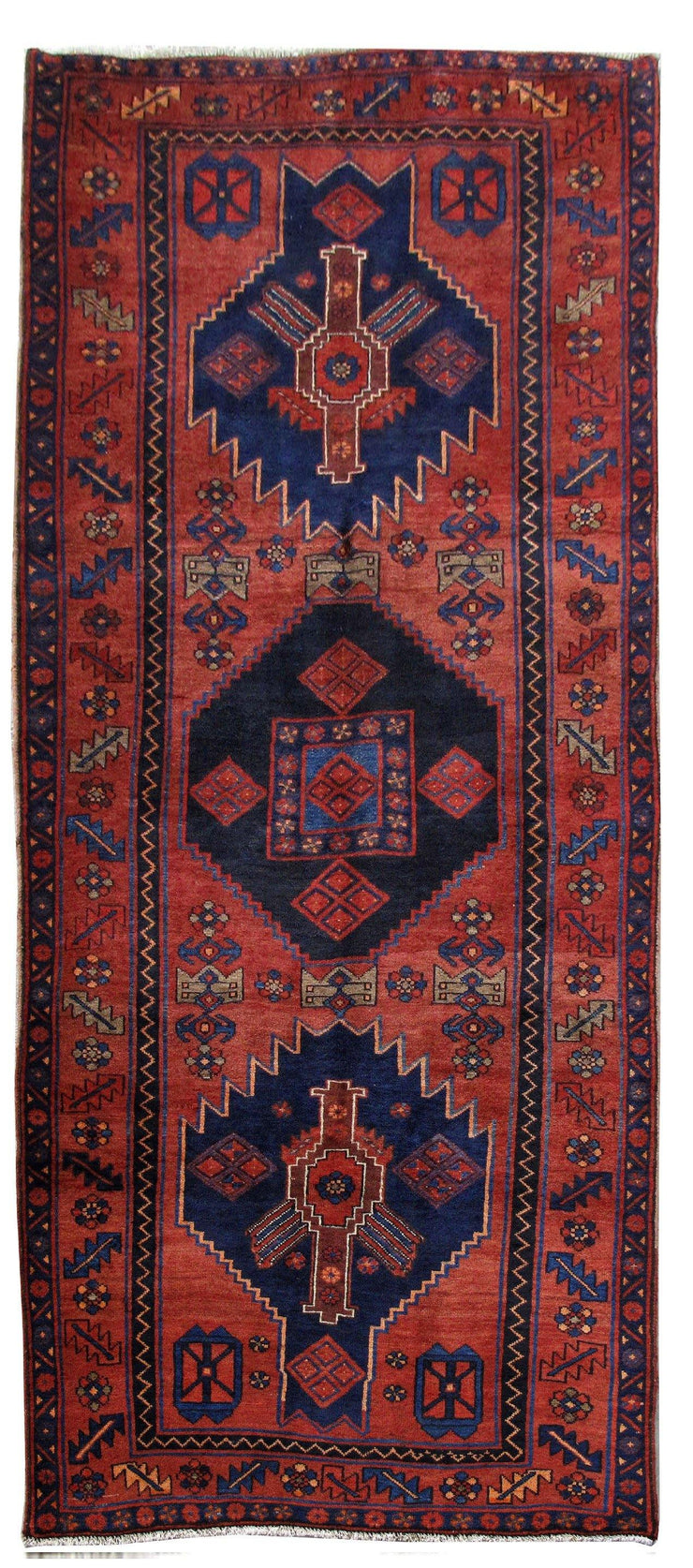 4x10 Authentic Hand Knotted Persian Hamadan Rug - Iran - bestrugplace