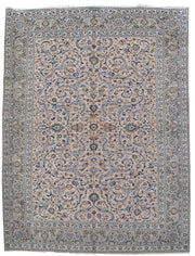 9' x 12' Bluish Grey Persian Kashan Rug