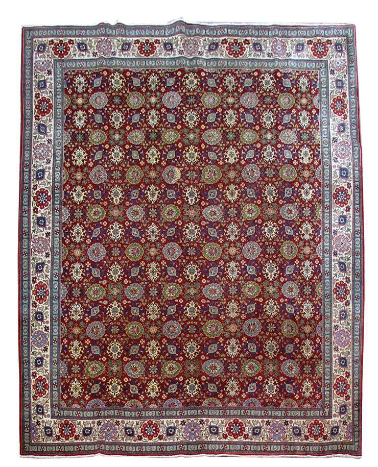 10' x 13' Red Persian Tabriz Rug