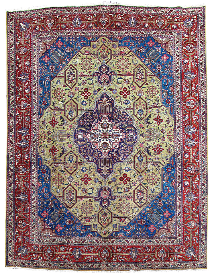 10' x 13' Sorrell Brown Persian Tabriz Rug