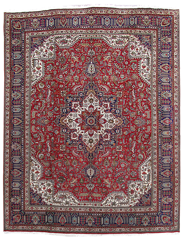 10' x 13' Red Persian Tabriz Rug