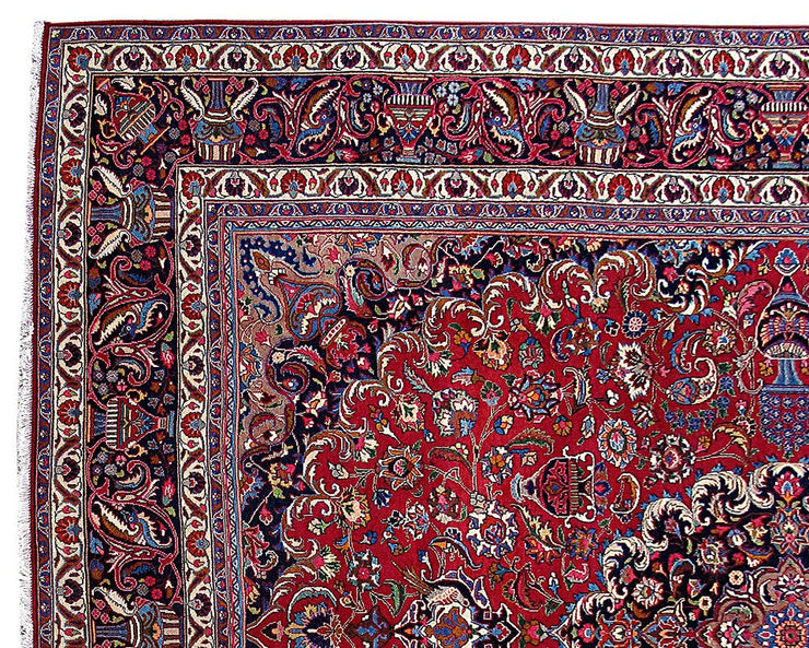 10' x 13' Red Persian Mashad Rug