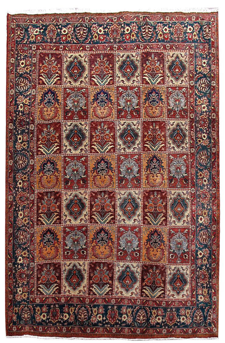 7' x11' Multi color Persian Sarouk Rug