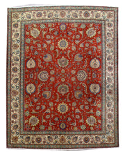 10x13 RED ALL OVER Authentic Hand Knotted Persian Tabriz Rug - Iran - bestrugplace