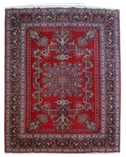 10' x 13' Red Persian Tabriz Rug