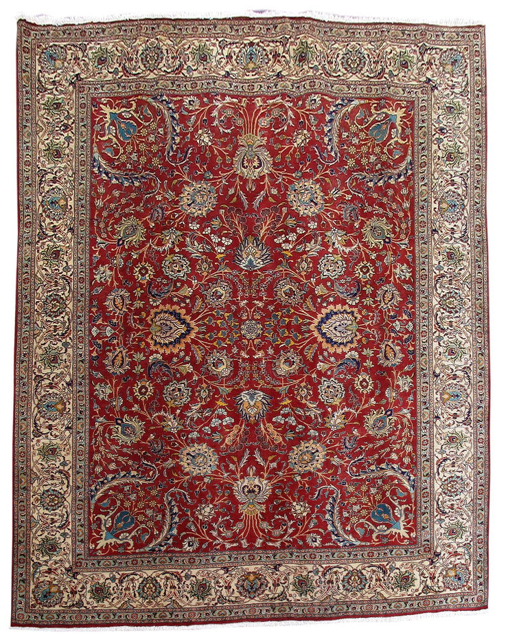 10' x 12' Red Persian Tabriz Rug