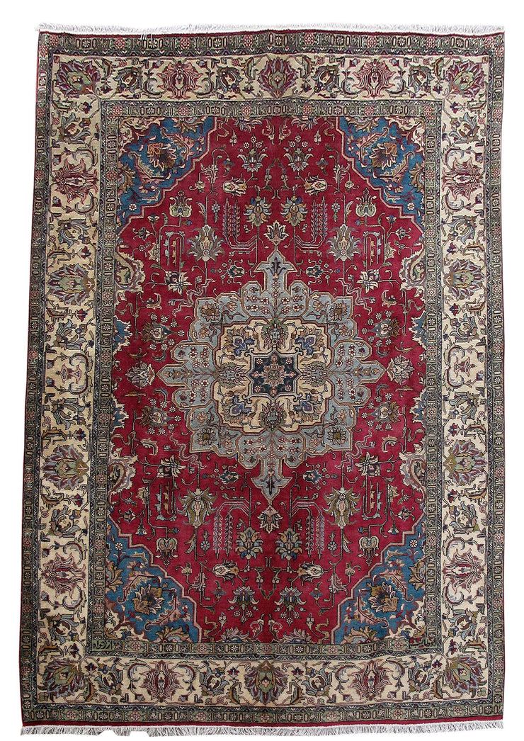 7x10 Authentic Hand Knotted Persian Tabriz Rug - Iran - bestrugplace