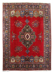 10x13 RED OPEN FIELD SHAH SOLEIMAN Authentic Hand Knotted Persian Tabriz Rug - Iran - bestrugplace