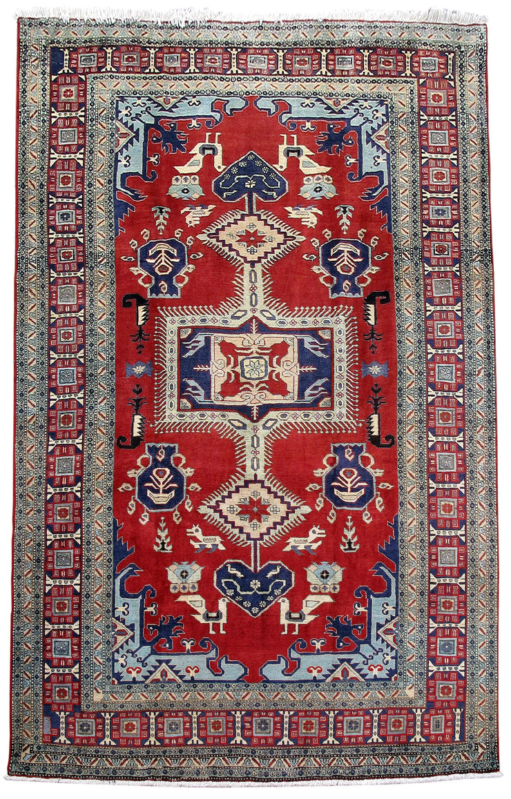 7' x 11' Red Persian Ardebil Rug