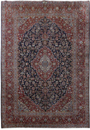 9' x 13' Red Persian Signed Kashan Rug