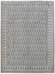 10' x 13'  Grey Cloud Persian Signed Kashan Rug