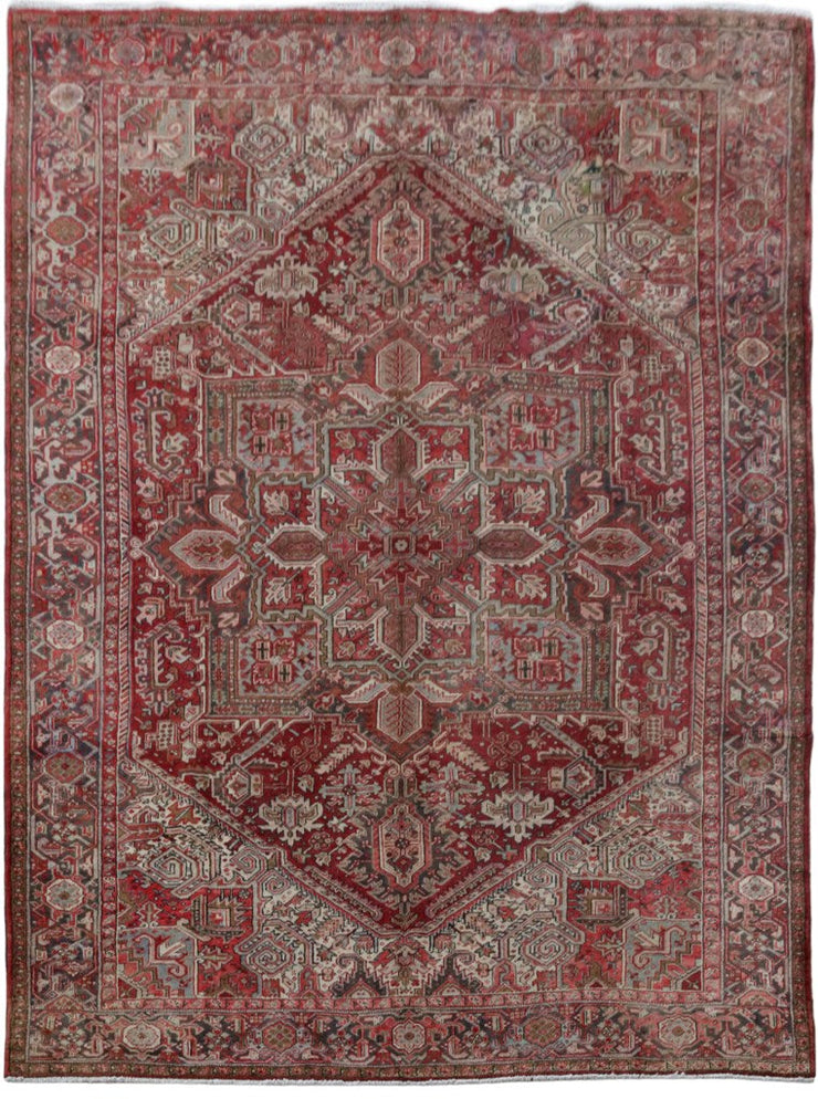 10' x 13' Red Persian Heriz Rug