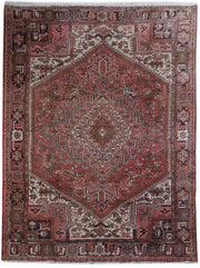 9' x 11' Dull Red Persian Heriz Rug