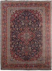 9' x 13' Red Persian Signed Kashan Rug