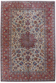 10' x 15' Ivory Persian Signed Isfahan Rug