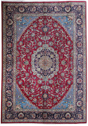 8' x 12' Red Persian Signed Tabriz Rug