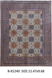 10x13 Authentic Hand-knotted Persian Signed Kashmar Rug - Iran - bestrugplace