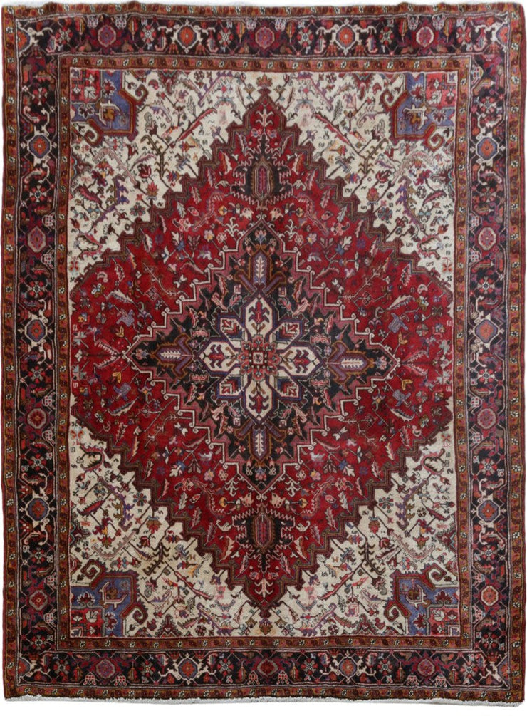 9' x 12' Dark Red Persian Heriz Rug