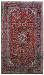 10' x 17' Red Persian Signed Kashan Rug