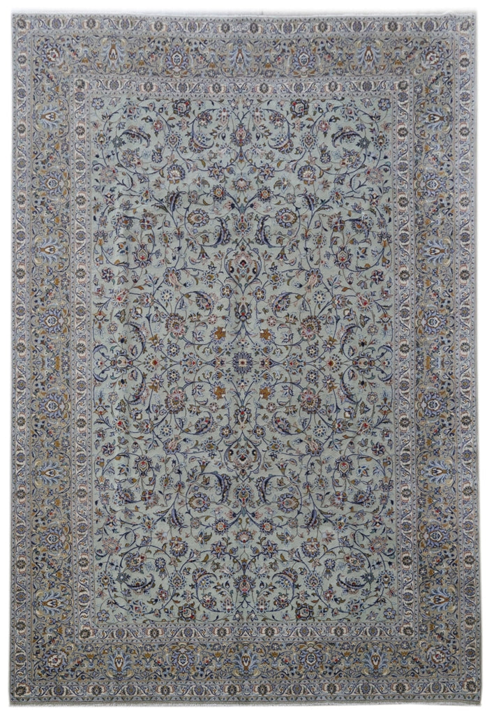 10' x 15' Multi-Color Persian Signed Kashan Rug