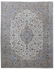 10' x 13'  Grey Persian Signed Kashan Rug