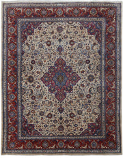 10' x 13' Red Persian Signed Kashmar Rug