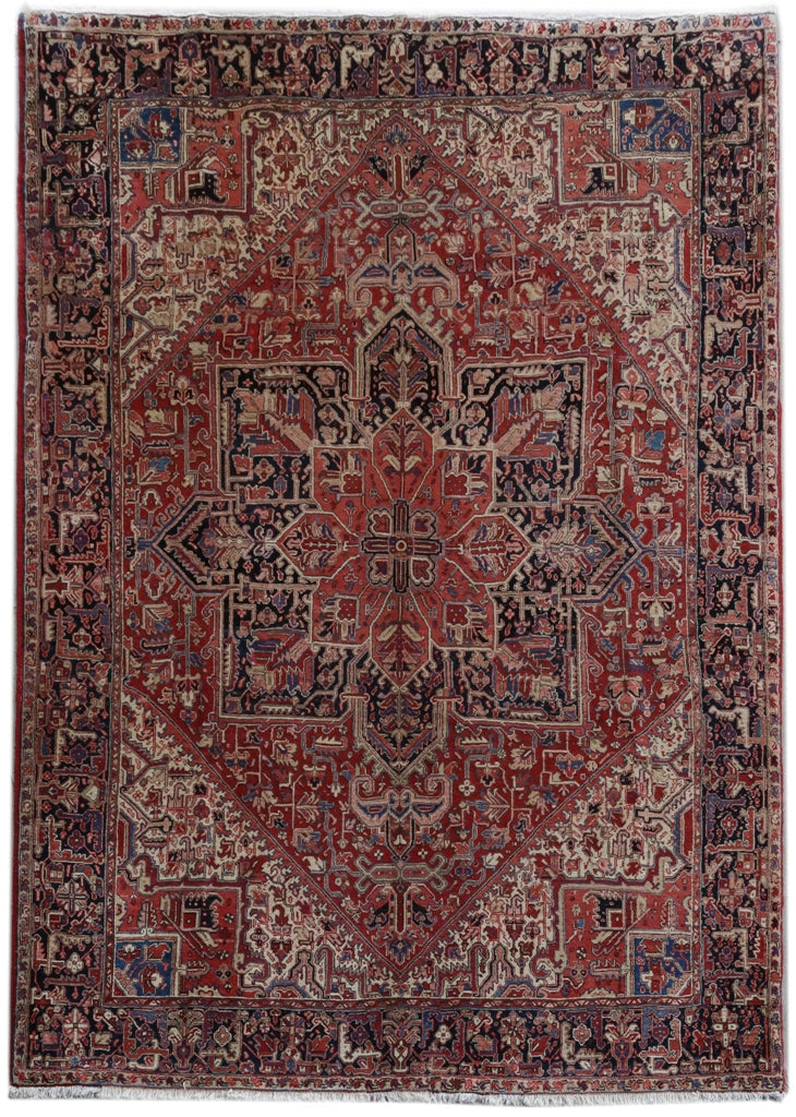 8' x 12' Salmon Red Persian Heriz Rug