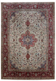 12' x 17' Red Persian Signed Tabriz Rug