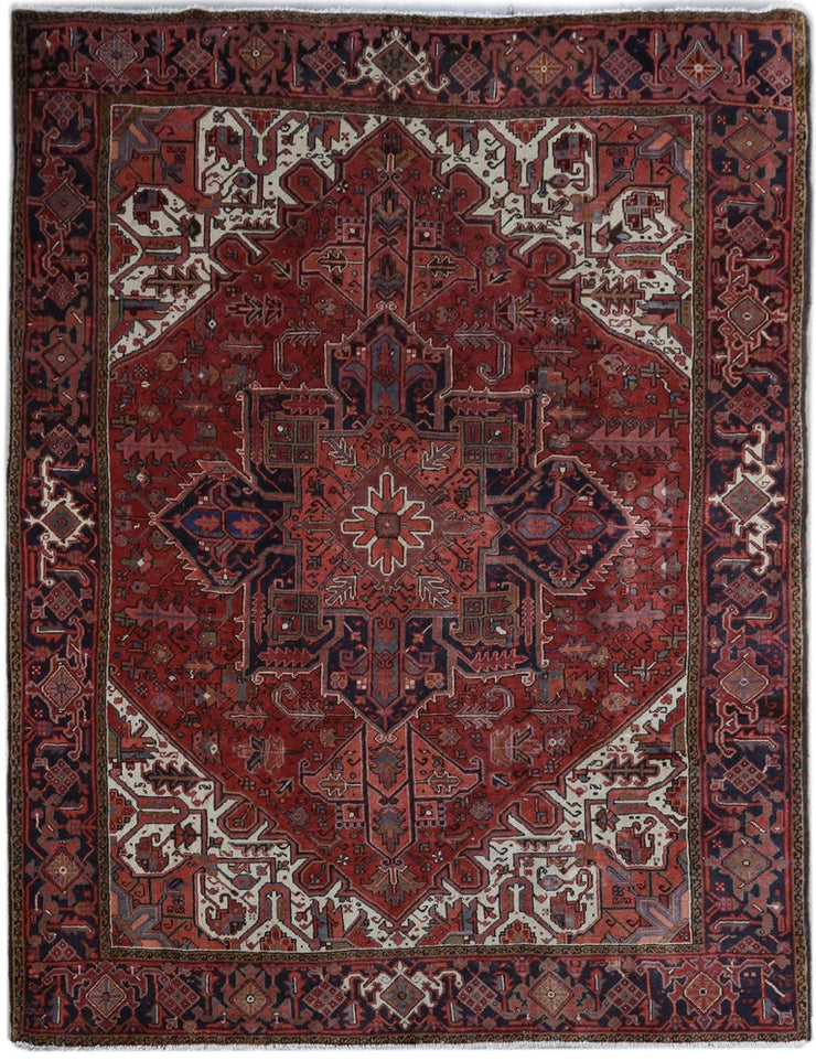 9' x 11' Maroon Persian Heriz Rug