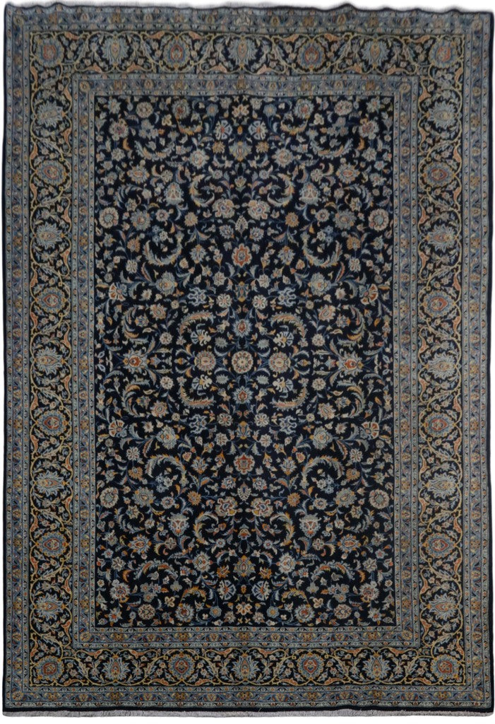 10' x 14' Mirage Blue Persian Signed Kashan Rug