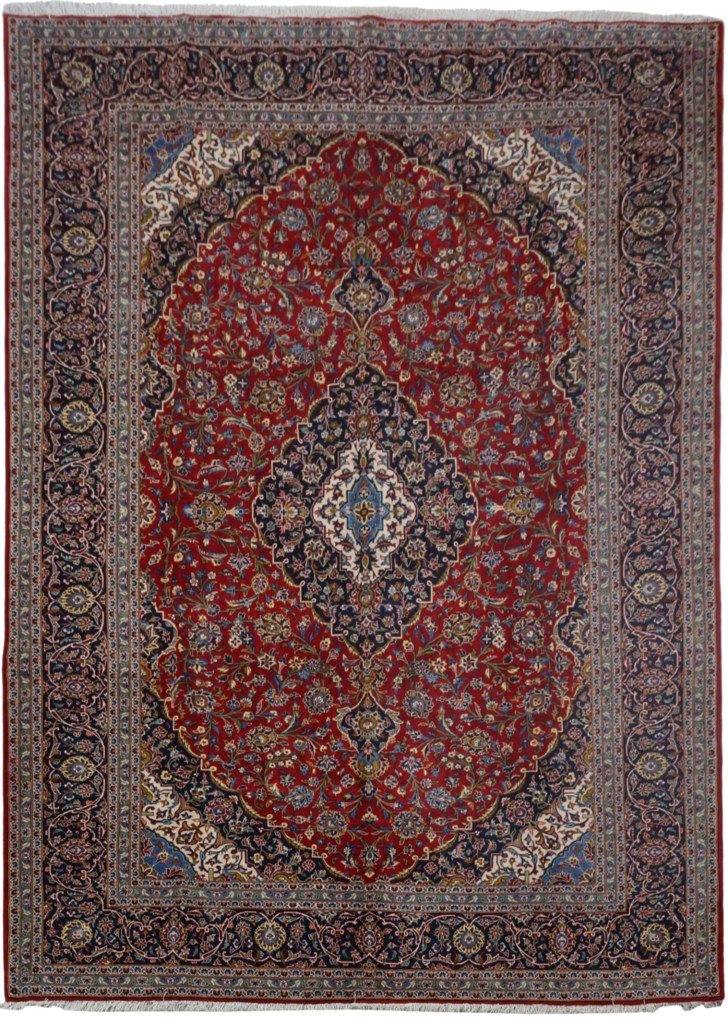 10x14 Authentic Hand-knotted Persian Signed Kashan Rug Seen at SHARK TANK - Iran 81331 - bestrugplace