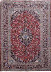 10' x 14' Red Persian Signed Kashan Rug