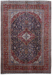 8' x 12' Red Persian Signed Kashan Rug