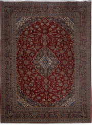 10' x 14' Red Persian Signed Kashan Rug