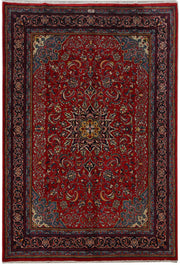 8' x 12' Cornell Red Persian Sarouk Rug