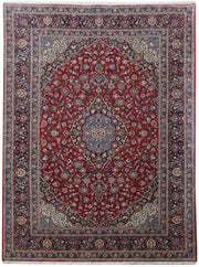 10' x 14' Red Persian Signed Kashan Rug