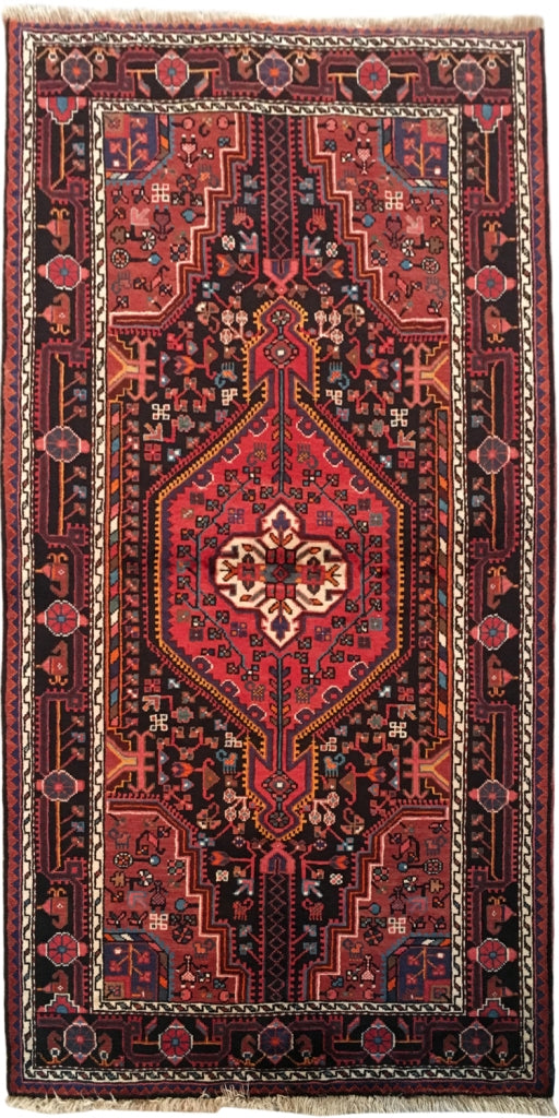 4' x 6' Persian Red Persian Hamadan Rug